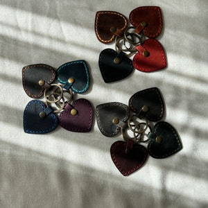 Handmade Heart-Shaped Genuine Leather Keychains - Personalized Option Available!