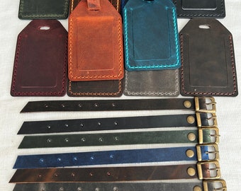 Etiquetas de equipaje de cuero genuino hechas a mano: ¡personalice su viaje con estilo!
