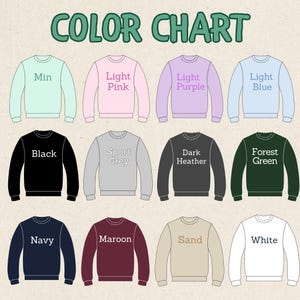 Pu&ograve; includere: Una tabella colori che mostra vari colori di felpe. La tabella include colori come menta, rosa chiaro, lilla chiaro, azzurro, nero, grigio sport, grigio scuro, verde foresta, blu navy, bordeaux, sabbia e bianco. Il testo "TABELLA COLORI" &egrave; in alto.