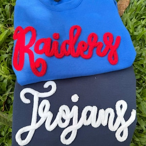 Custom Chenille Name Sweatshirt, Personalized Chenille Crewneck, Embroidered Script Sweatshirt, Custom Name Gift for Her