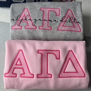 Custom Embroidered Sweatshirt –Sorority Greek Letters Crewneck –Custom Embroidery Sweater – Bid Day Gift –Big Little Reveal Sorority Apparel