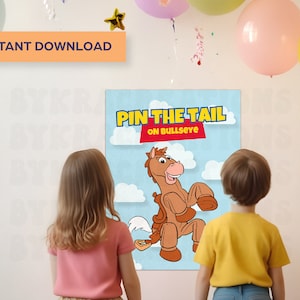 Printable Toy Story Party Favors Toy Story Birthday Toy Story Party Supplies Kids Birthday Games Pin The Tail on Bullseye Toy Story Favors