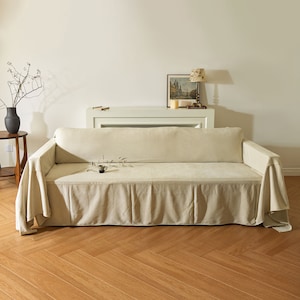 Solid Casual Comfort Sofa Cover Minimalist Couch Protector Anti-scratching Slipcover Easy Maintenance Elegance Non-slip Couch Cushion