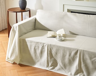 Ivory Minimalist Sofa Cover Durable and stylish, Premium Fabric, Perfect for Home Decor, Living Room Enhancement