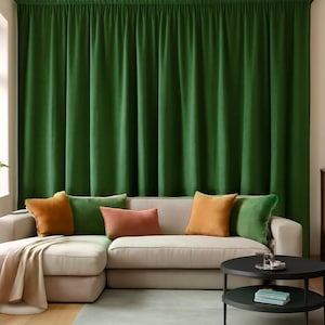 Cozy Velvet Curtains, Handmade Blackout Drapes, Luxury Window Treatment, Extra Long and Wide Curtains, Soft Velvet Fabric, Housewarming Gift
