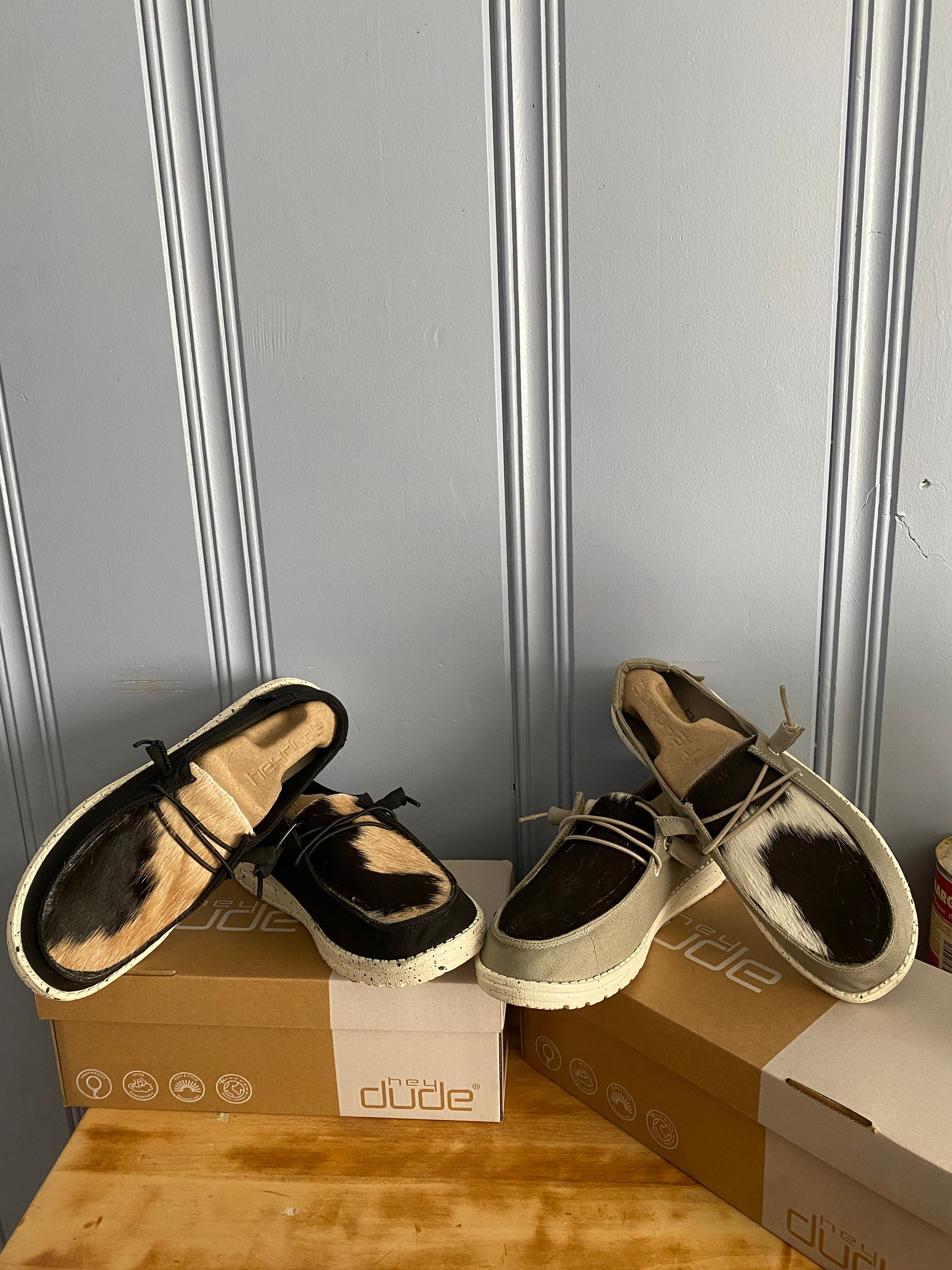 Custom Cowhide Hey Dudes Etsy