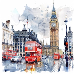16 Aquarelle Londres Images PNG clipart