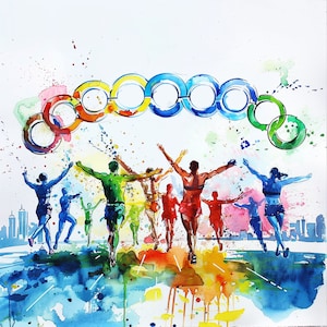 20 Images de scènes olympiques aquarelles PNG clipart