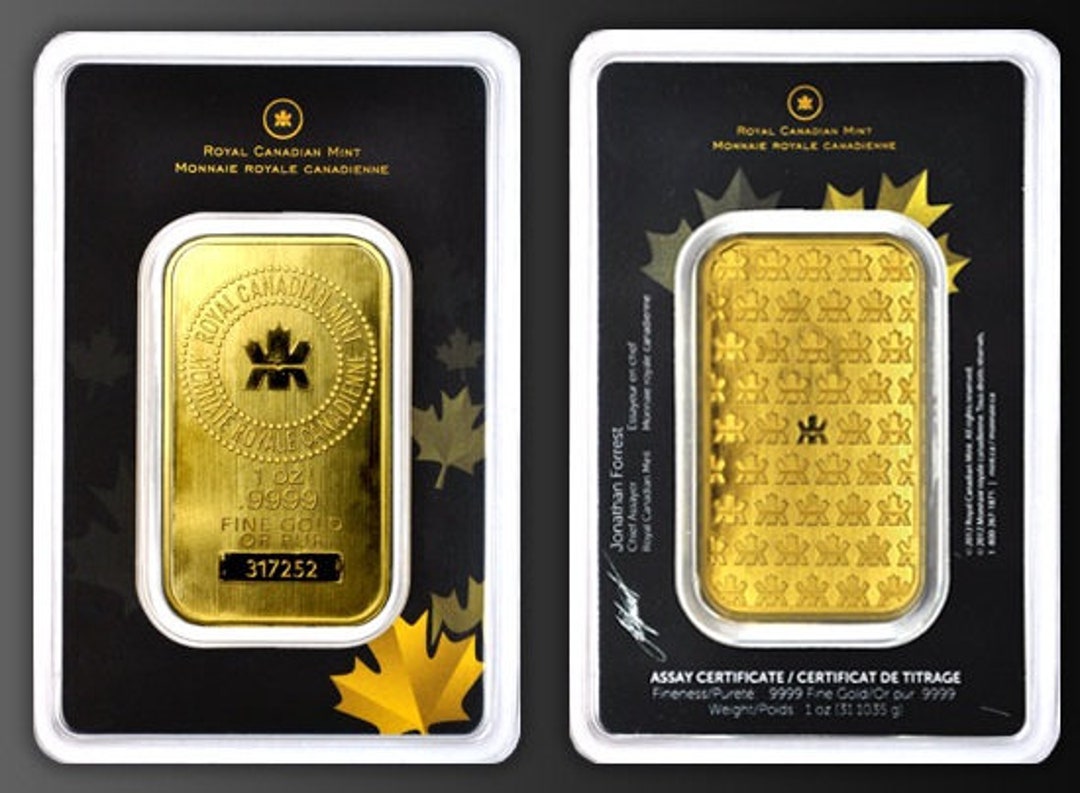 10x 1oz Royal Canadian Mint Gold Plated Bar in Sealed Case Etsy