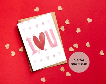 Printable Valentines Day Card - Greeting Card - Digital Download - Valentines Day Card - Happy Valentine Card - Valentines Gifts