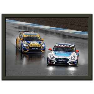 BTCC Wet Race Knockhill Hairpin Premium Poster Print - Framed or Frameless