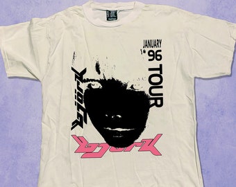 Camiseta Björk Japan Tour 96 para mujer y hombre, camiseta sin mangas, camiseta juvenil Taddler de cuello en V largo