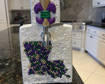 Louisiana Mardi Gras Fleur De Lis Stone drankwijndispenser