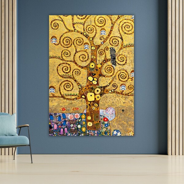 Baum des Lebens Gustav Klimt Leinwand, großes Wanddekor, Kunstdruck, Wohnzimmerdekor, Hausdekor