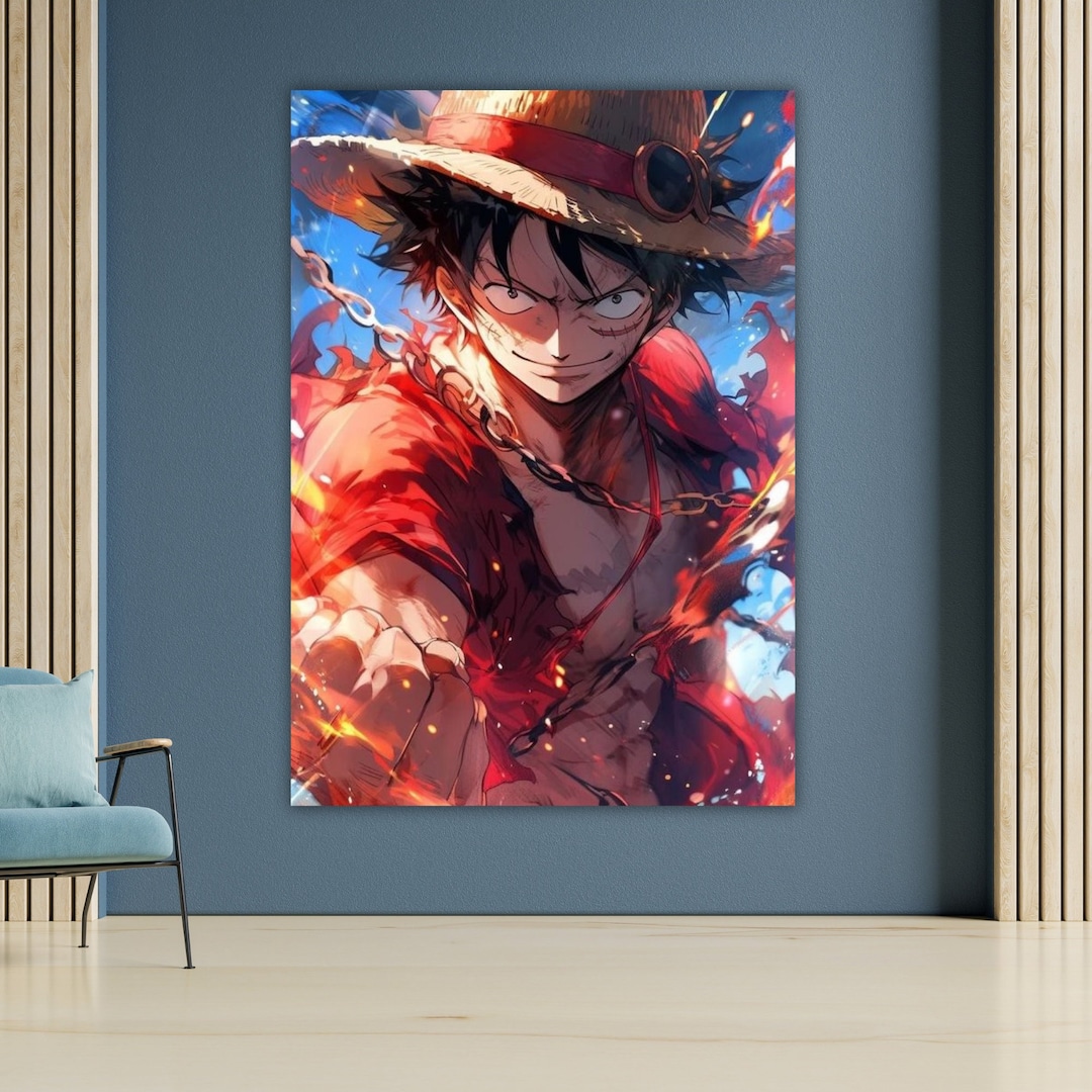 Monkey D. Luffy Portrait Canvas One Piece Anime Art Wall - Etsy