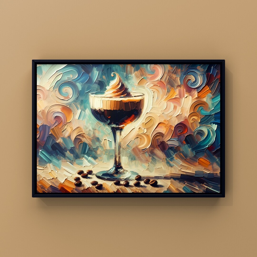 Van Gogh Espresso Martini Bar Cart Painting Etsy