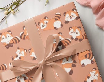 Roter Panda Geschenkpapier, Verspieltes Tier Geschenkpapier, Kinder Geburtstag Baby Shower
