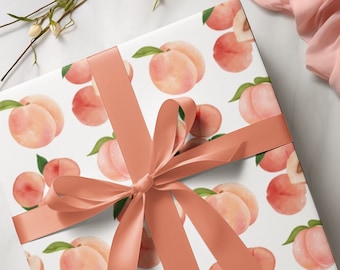 Summer Peach Print Gift Wrapping Paper, Birthdays & Occasions