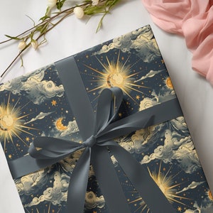 celestial Gift wrapping paper, wrapping paper rolls, cute gift wrap, gift wrap, wrapping paper sheet, elegant gift wrap, womans birthday, birthday gift wrap