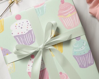 Pastel Cupcakes Gift Wrapping Paper