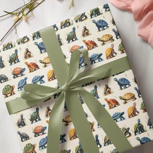 Carta da regalo, carta da regalo con motivo a piccole tartarughe, carta da regalo minimalista per gli amanti delle tartarughe, adorabili articoli per lavoretti di carta, carini