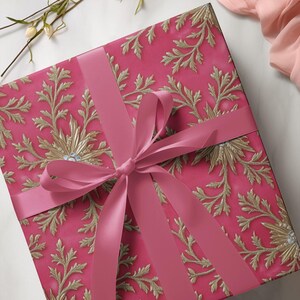 Papier do pakowania, Eleganckie opakowanie na prezenty w kolorze magenty i różu, Opakowanie na prezenty świąteczne, Chick Girly Christmas, na efektowne prezenty urodzinowe na Boże Narodzenie