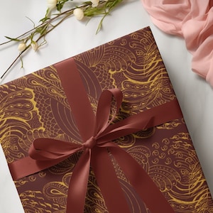 Elegante carta da regalo color cioccolato rosso bordeaux - Carta estetica unisex
