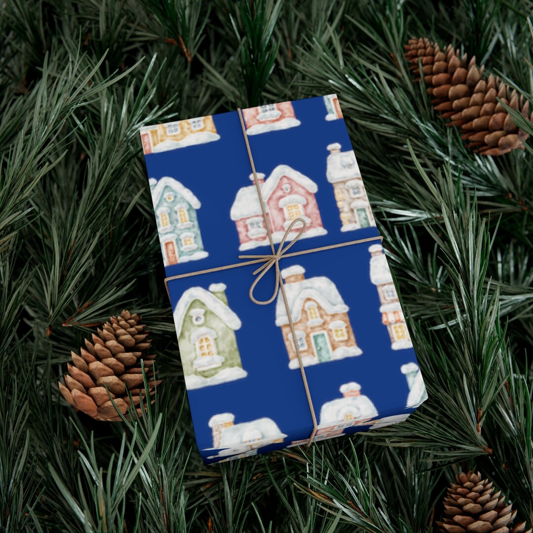Blue Christmas Gift Wrap 