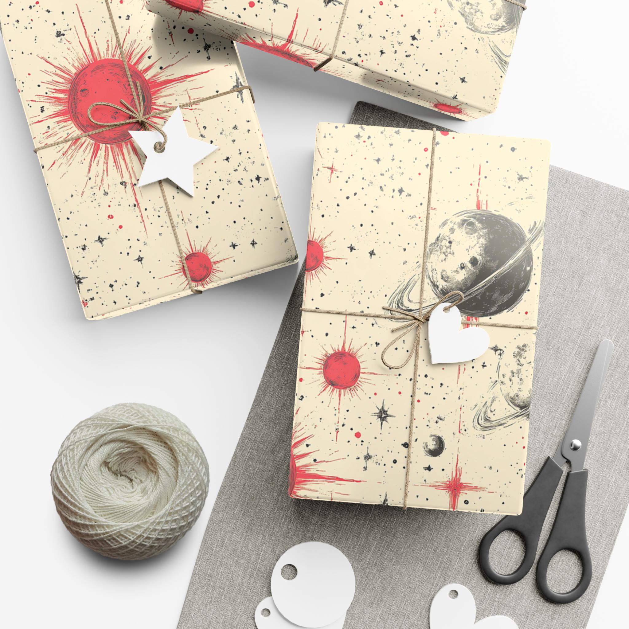 Carta da regalo dorata - 6 fogli di carta da regalo ed etichette