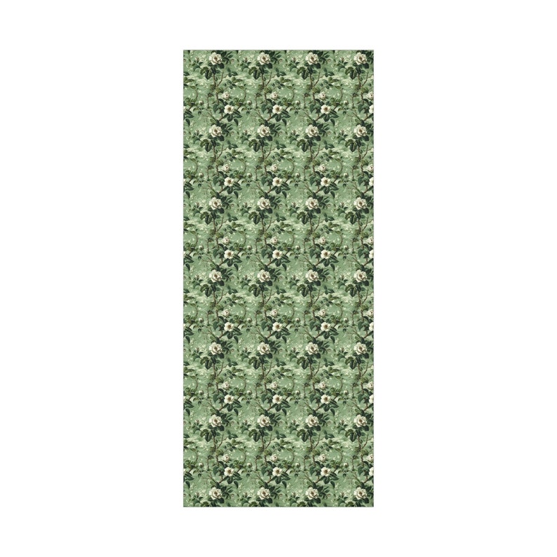Sage Green Floral Wrapping Paper, Vintage Botanical Gift Wrap, Elegant Cottagecore Garden Party Decor image 8