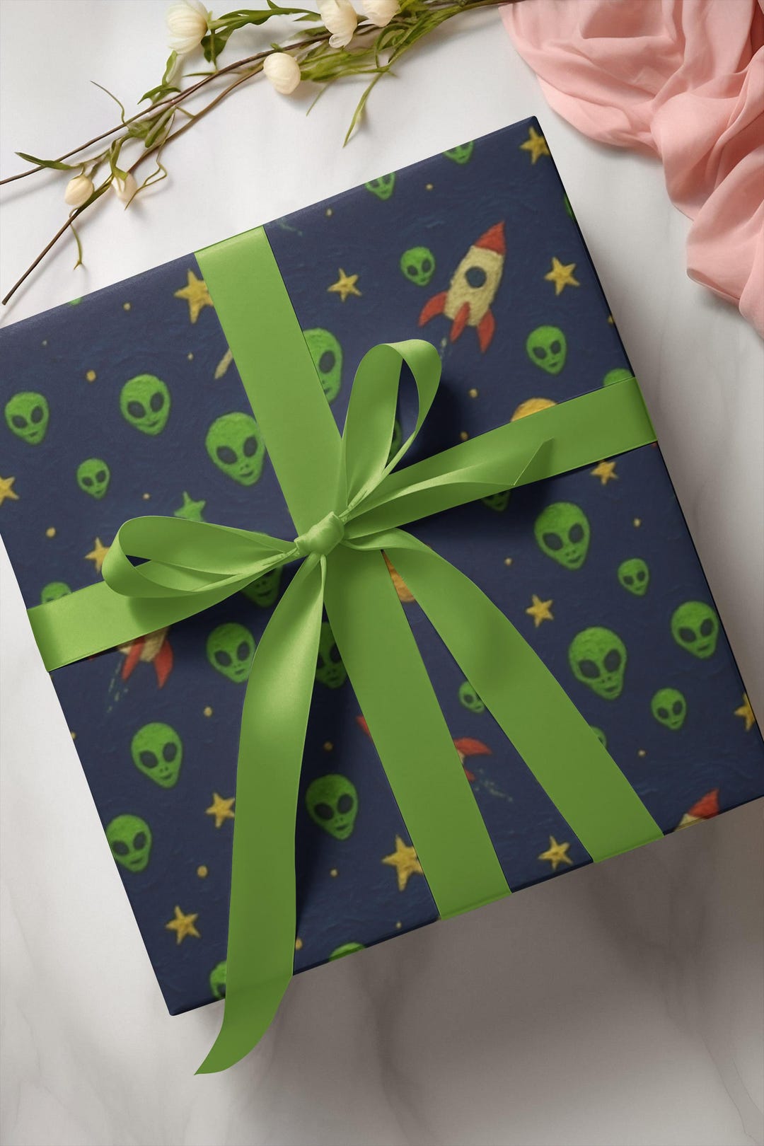 Alien Themed Gift Wrap Paper With Rockets - Etsy