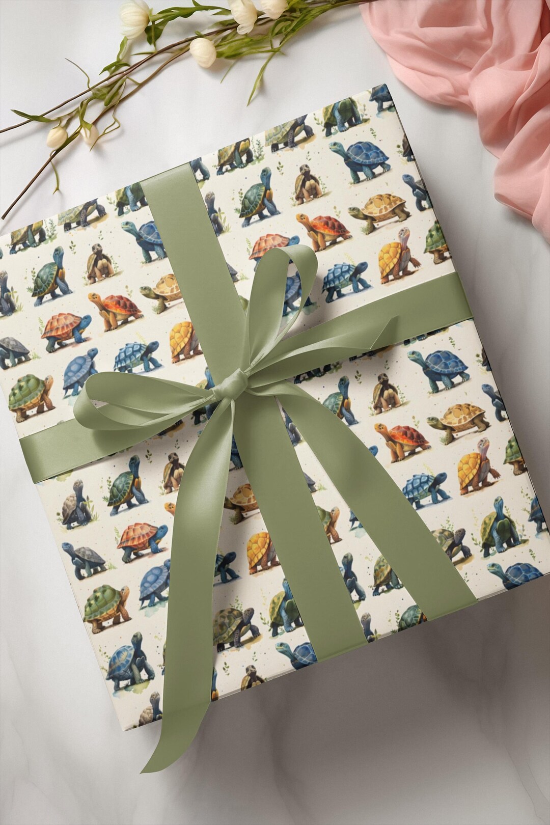 Gift Wrapping Paper With Tiny Turtles - Etsy