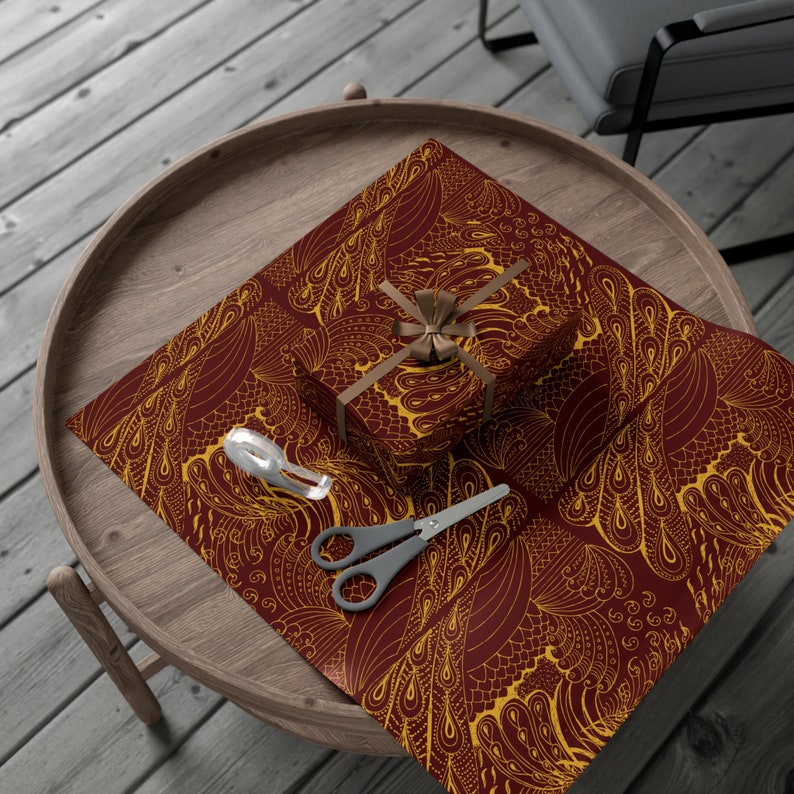 Burgundy Red Gift Wrapping Paper Elegant Matte or Satin Finish Etsy — free download