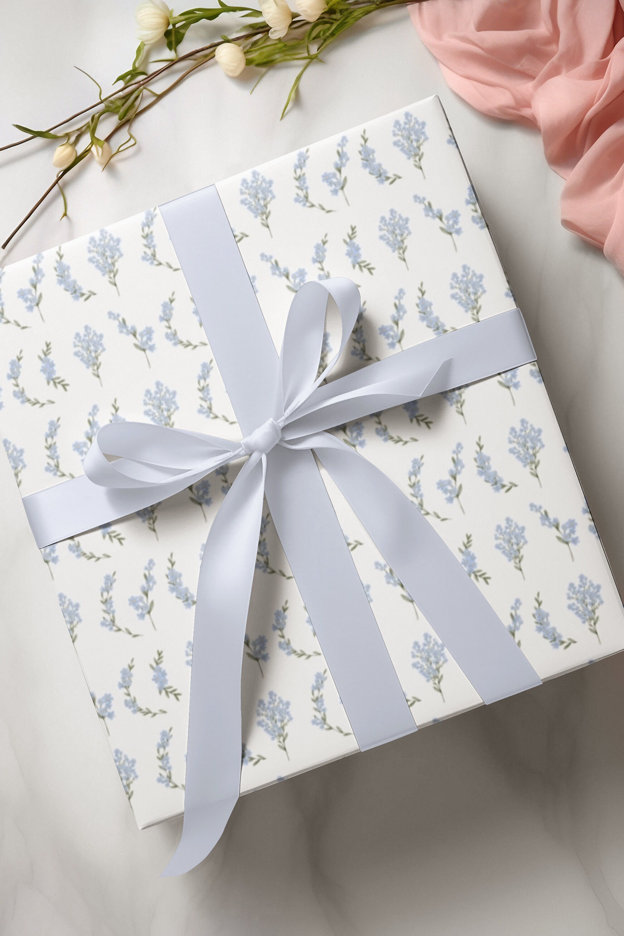 Make Your Gift Special With FORGET-ME-NOT Eco-Friendly Wrap! 2 Large Sheets (70x50cm Each) Of Beautiful Blue Quality Paper By Photowrap.