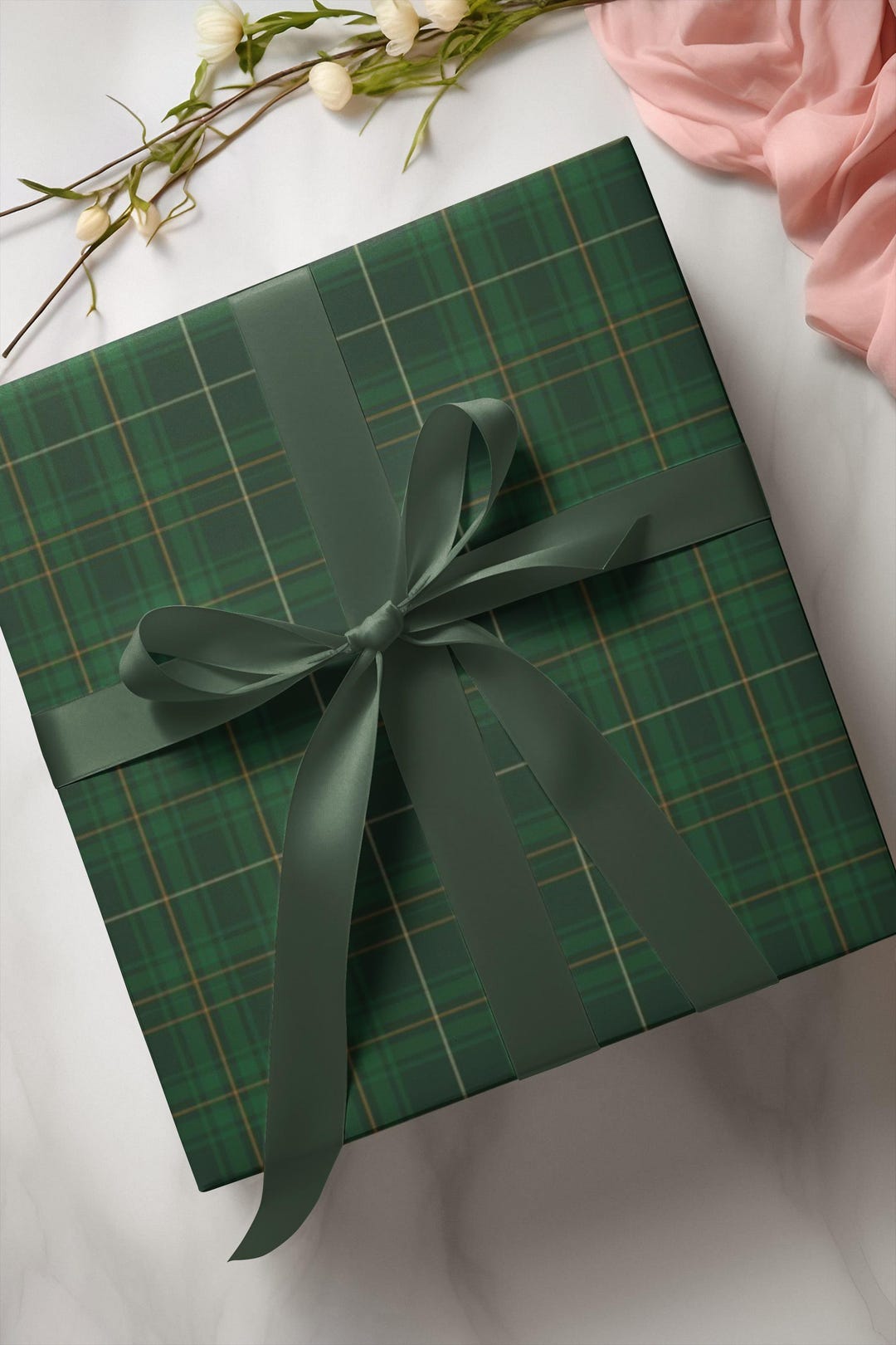 Green Quilted Gift Wrapping Paper - Elegant Vintage Motif - Etsy
