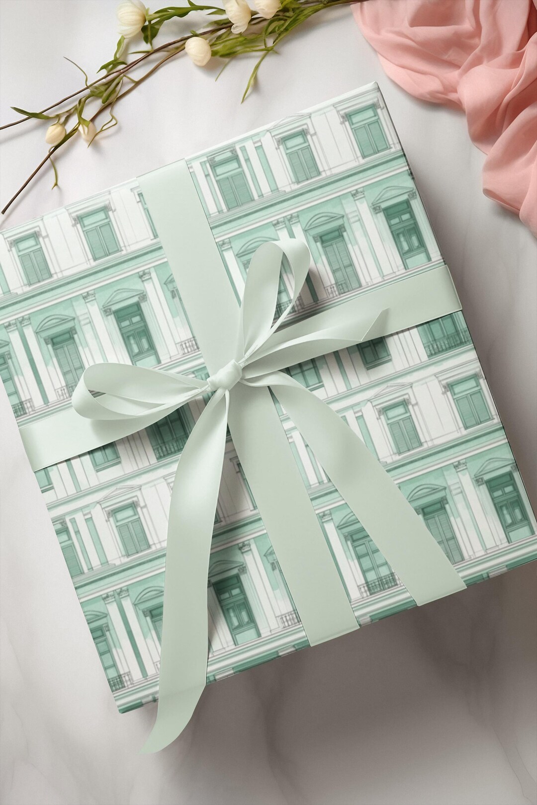 Wrapping Paper Building Architectural Gift Wrapping Paper – Classic European Building Facade ...