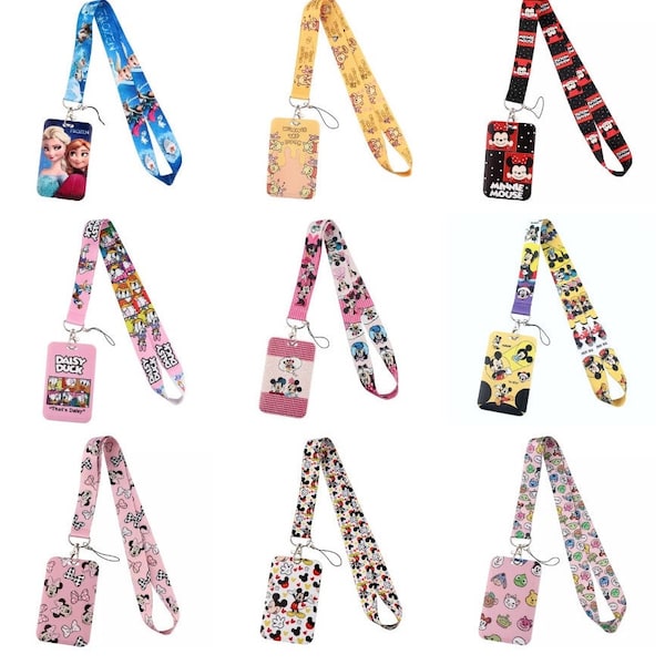 DISNEY Inspired Lanyard Keychain for Keys or ID Badge Holder Credit Card Neck Strap Mickey Mouse Disney Cruise Phone Work Student