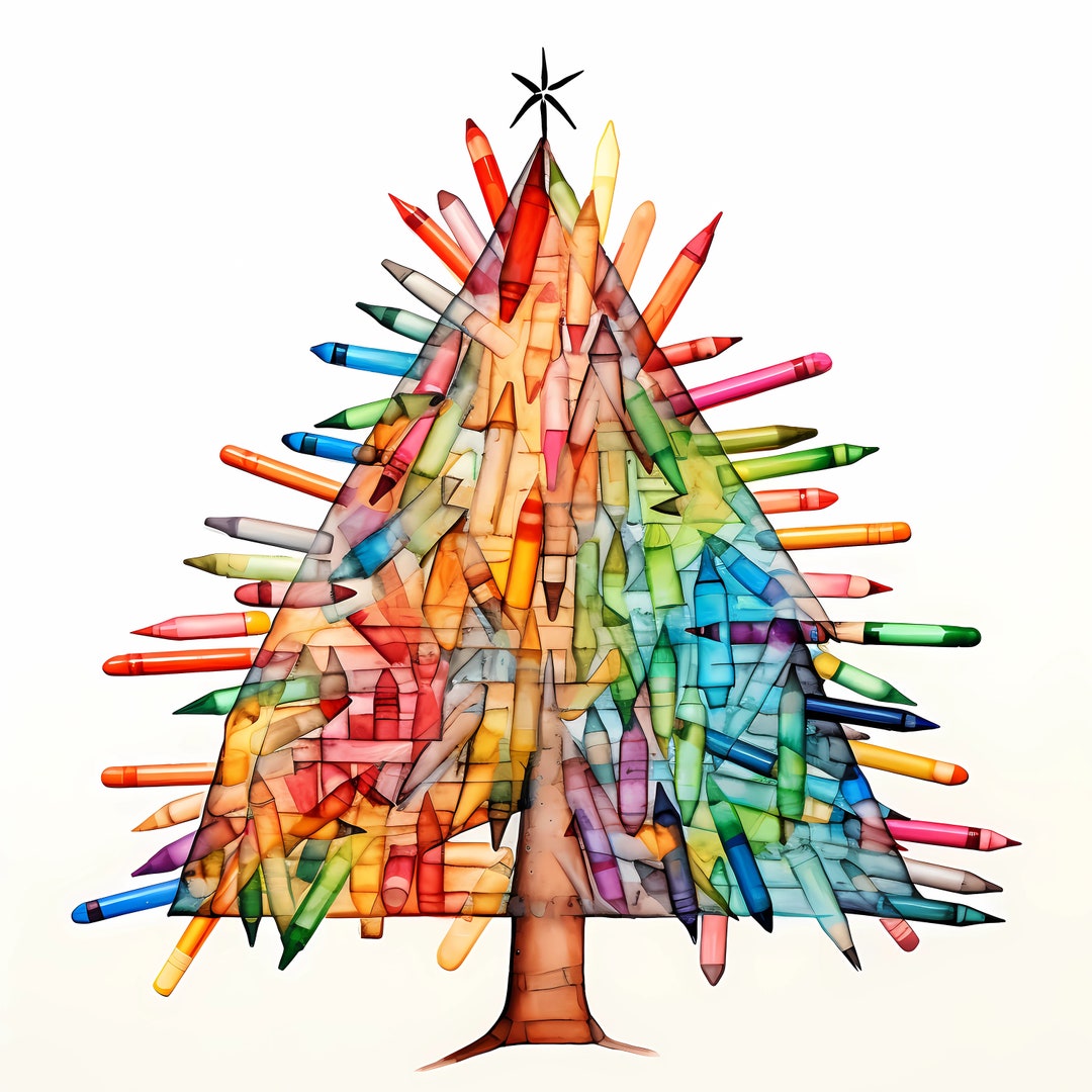 Crayon Christmas Tree PNG Christmas Crayon Png Teacher - Etsy