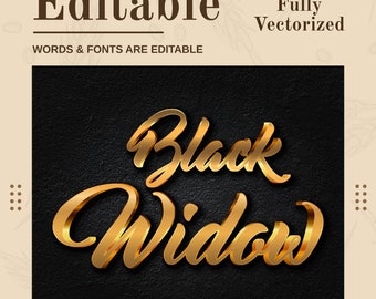 Golden Elegance: Vectorized & Granulated Text Effect - Customize Fonts, Scale, and Edit with Ease!