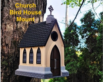 Vogelhuis - Vogelvoeder - Gotische Kapel Kerkstijl Vogelvoeder - Mount - Pas uw kleuren aan - 3D-geprint