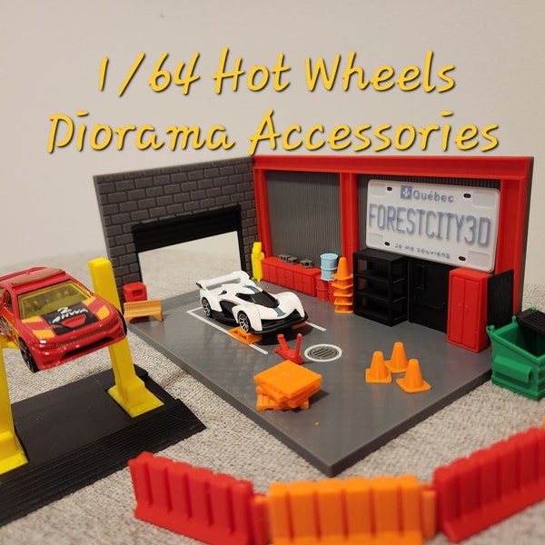 1/64 Hot Wheels Diorama Model Diecast - Customizable Accessories - Car Lift - Dynamometer - Camper - 3D Printed-Customisable
