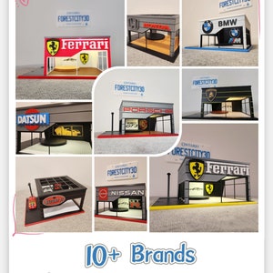 Modèle diorama Hot Wheels 1/64 et 1/43 moulé sous pression Salle d'exposition Porsche Impression 3D BMW Mercedes Ferrari Lambo Honda Nissan Ford Bugatti Audi 10 Plus image 2