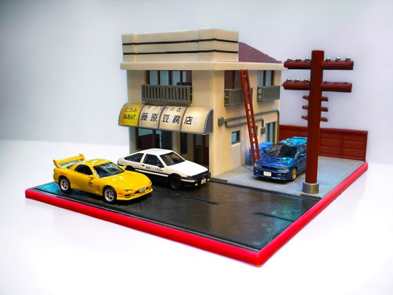 新品未使用 頭文字D 藤原豆腐店 1/64 ミニチュア ジオラマ 1/64 Model Cars Diorama Model Diecast - the Initiald 頭文字