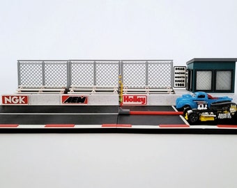 1/64スケール 3Dプリント ドラッグレーストラック ジオラマ（LED付き