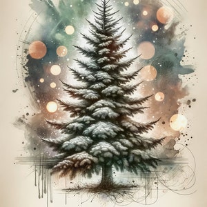 Endangered Species Collection, Fraser Fir art, Celestial tree print, Dreamy forest art, Nature cosmic blend, Fraser Fir poster