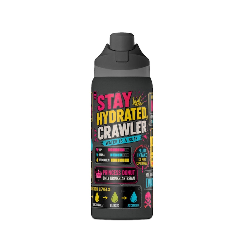 Stay Hydrated Crawler Water Bottle | Insulated 32oz Dungeon Crawler Carl image 1