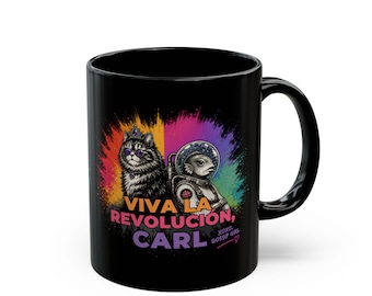 Viva la revolucion Carl Zev and Donut Mug 11 and 15 oz Dungeon Crawler Carl Coffee Mug