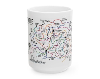 Dungeon Crawler Carl Iron Tangle Map Mug 15 oz - UPDATED Design - DCC Inspired Graphic Mug | Princess Donut | Dungeon Crawler Carl