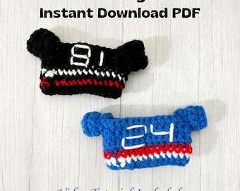 PDF PATTERN ONLY Crochet Jersey, Video Tutorial Included, Heated Rivalry Jersey, Instant Download