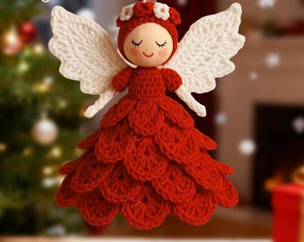 Angel DIY Crochet Kit, Elf Ornaments, Yarn Material Package, Handmade Gifts With Tutorial Pattern